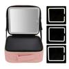 Portable LED Makeup Bag Multipurpose Stylish Large Capacity 3 Color Lights Dimmable Travel Makeup Bag with LED Mirror
