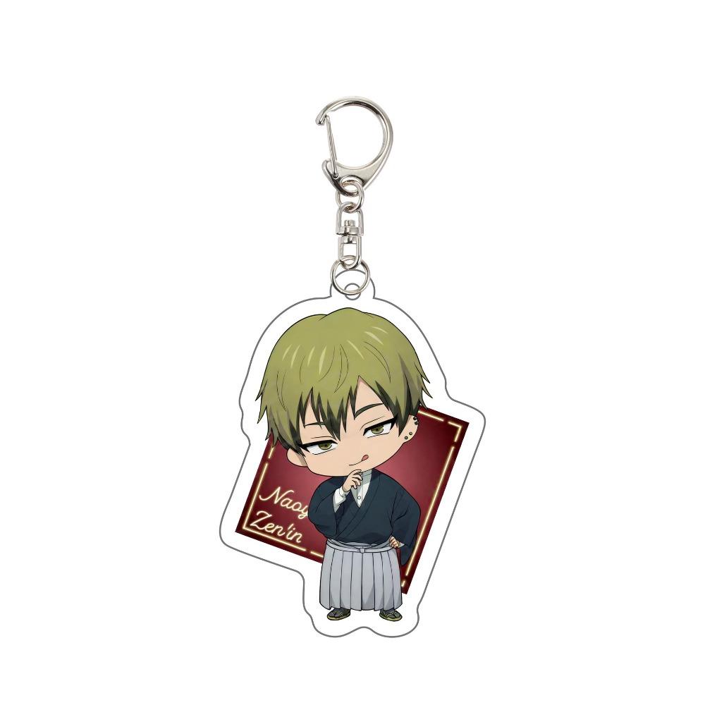 Anime Jujutsu Kaisen Acrylic Keychain Q Version Thinking Pose Itadori Yuji Gojo Satoru Keyring Bag Charm Peripheral Jewelry Gift