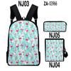 Classic Novelty Peculiar Flamingo 3D Print 3pcs/Set pupil School Bags Laptop Daypack Backpack Inclined shoulder bag Pencil Case