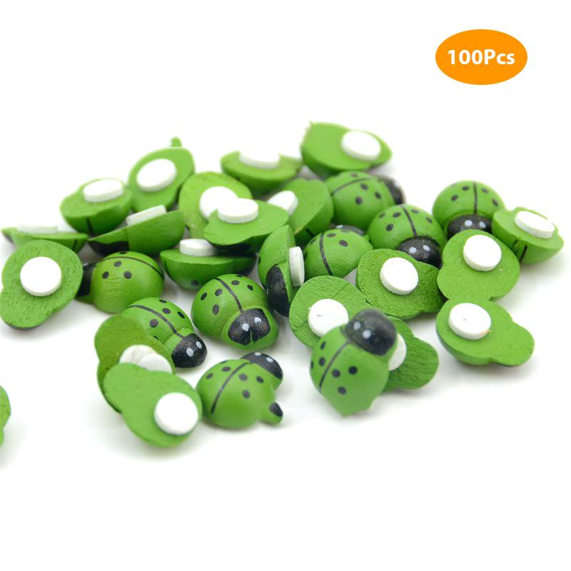 100Pcs Mini Holz Käfer Diy Handgemachte Handwerk Kühlschrank Wand Aufkleber Wohnkultur