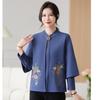 Autumn and winter cardigan middle-aged mother autumn knitted sweater new embroidered real two-piece coat women