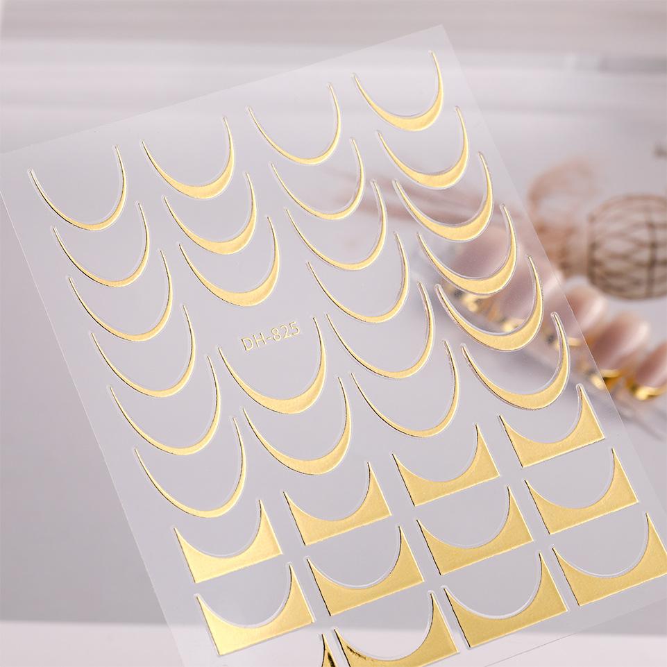 Metall Spiegel Nagel Aufkleber Gold Silber Nail Art Aufkleber bunte Slider Maniküre Dekor Nagel DIY