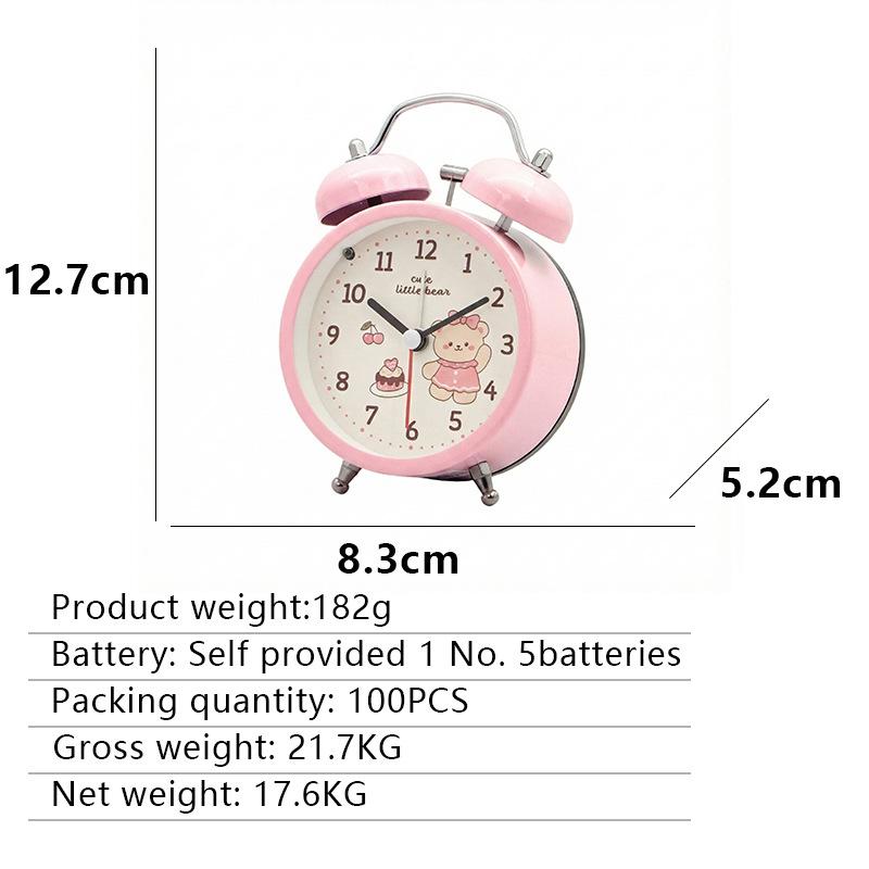New classic student home bell small alarm clock Ultra-quiet mini alarm clock for junior high school students' bedrooms