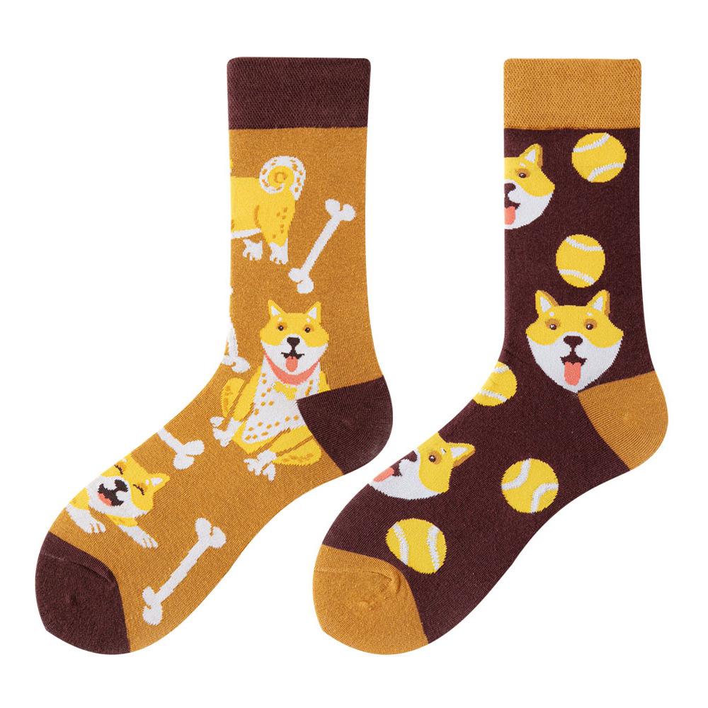 SMLSOX Summer Asymmetrical Mandarin Duck Couple Mid-Calf Colorful Christmas Cotton Fashion Socks
