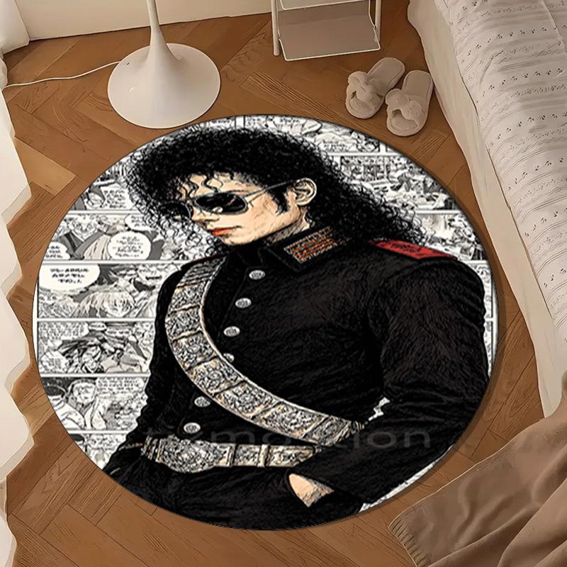 Jackson's Thriller Round Rug for Livingroom,Bedroom, Palyroom, Chair Rug, Area rug, Circle Carpet, Large Size Decor Fan Christmas gift