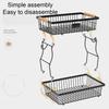 Fruit Vegetable Storage Basket Countertop Bowl Storage Organizer for Vegetable Metal Wire Storage Basket with 2 Banana Hangers