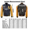 AVIATRIX Men's Real Leather Baseball Bomber Jacket (VZH7) - Black & Grey