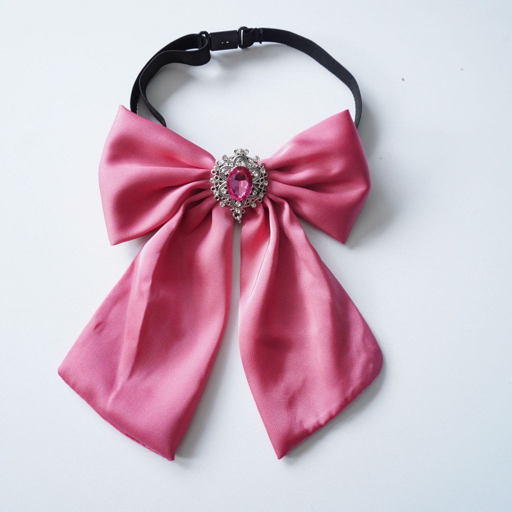 Jk Uniform Satin Bow Tie With Spliced Lace For Adult Fashion Accessories