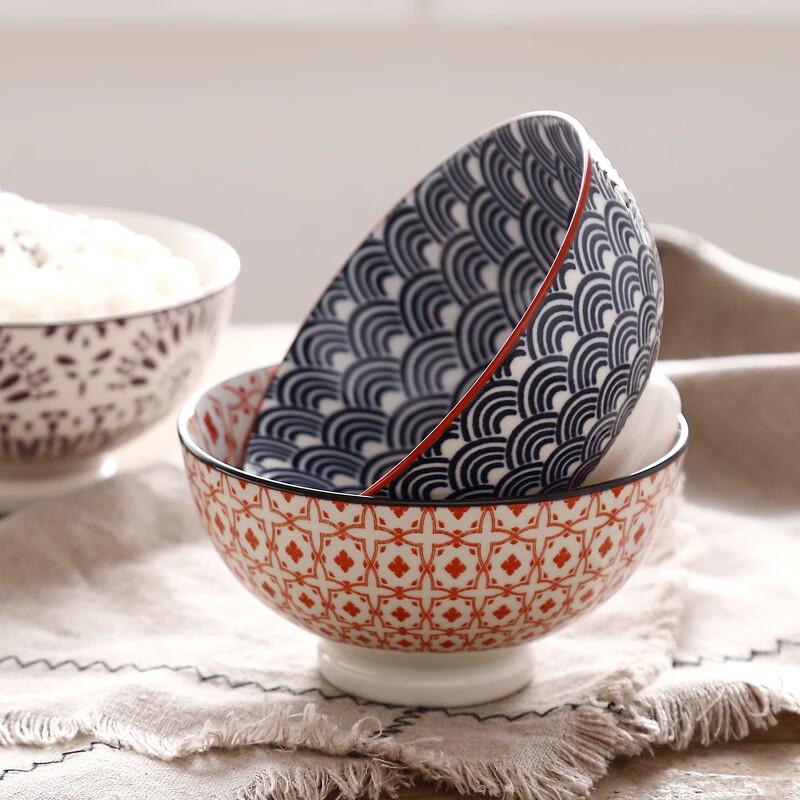 Dairuien Nordic Underglaze Ceramic High-Footed Rice & Porridge Bowls