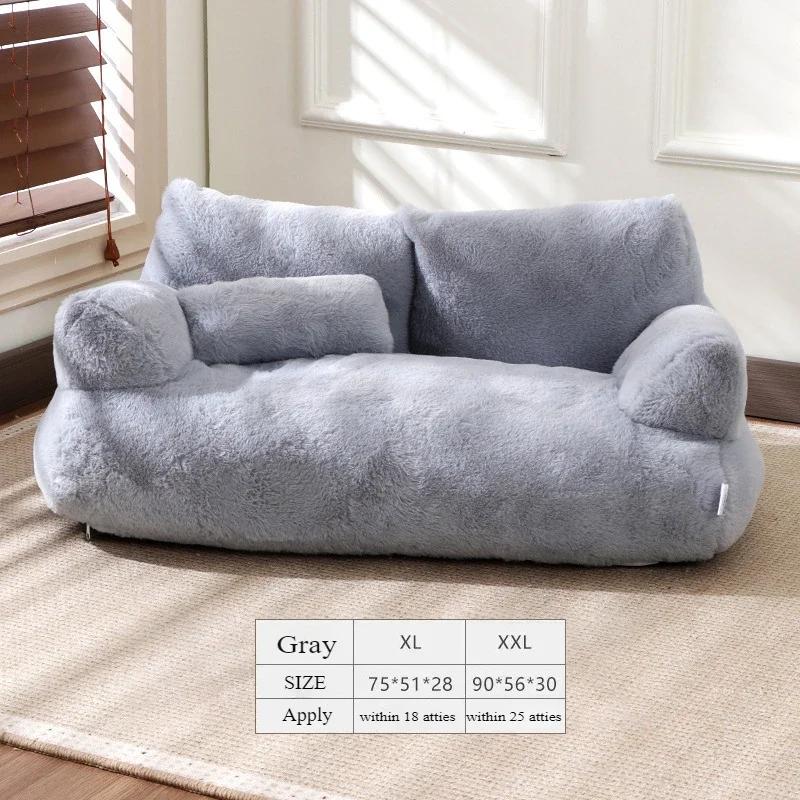 Soft Cat Bed Sofa Etachable Washable Luxury Pet Dog Cat Nest for Medium Large Dogs Cats Comfortable Plush Puppy Bed Pet Supplies