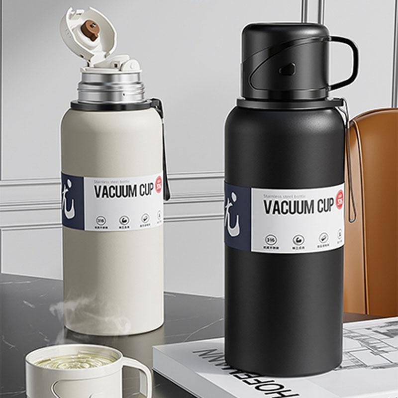 Thermal Water Bottle Large Capacity With Straw Stainless Steel Thermos Bottle Cold and Hot Water Bottle Sport Thermos Cup