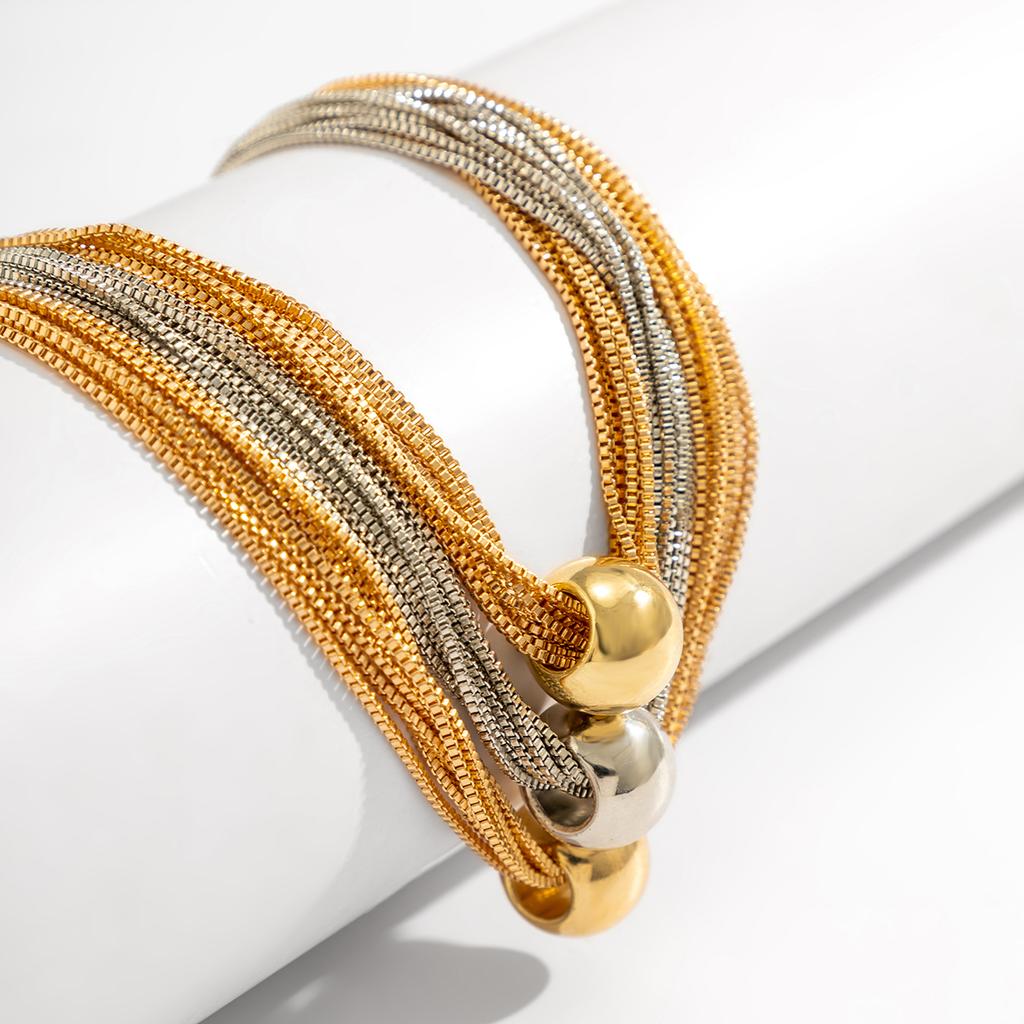 Multi Layered Exaggerated CCB Ball Choker Necklace for Women Vintage Chunky Clavicle Chain