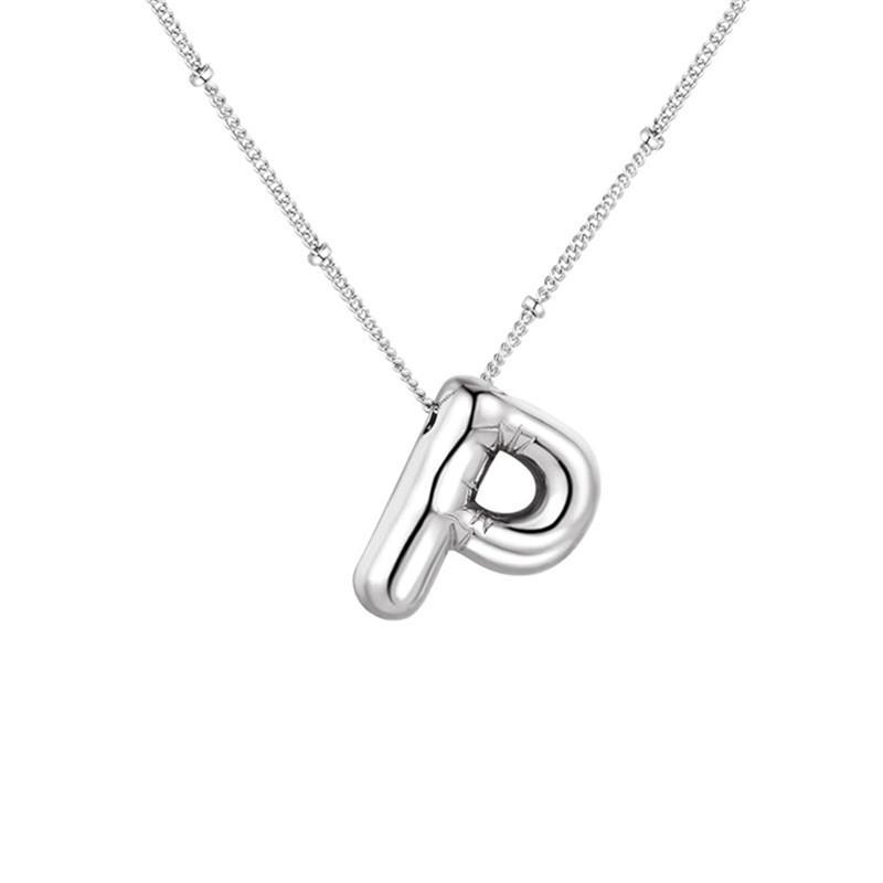 Stainless Steel 18K Gold Plated Alphabet Pendant Necklace