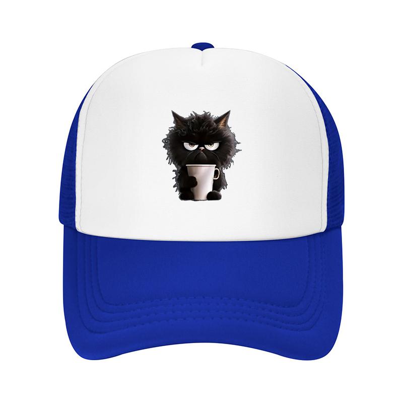Cup Black Cat Printed Baseball Cap Fashionable and Multifunctional Duckbill Cap Adjustable and Trendy