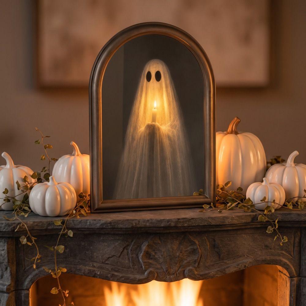 Ghost Shaped Light Up Ghost Mirror LED Glowing Halloween Ghost Mirror Glowing Ghost Mirror Bedroom