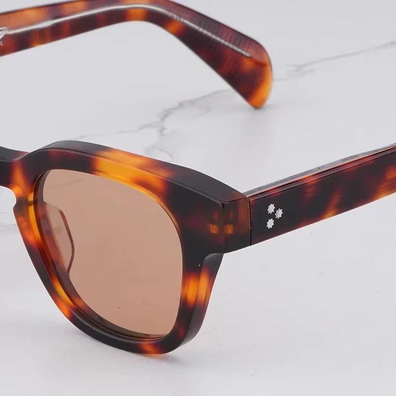 Street Fashion Men's Vintage Tortoise Sunglasses Limited Edition Vintage Classical Square Acetate Solar Glasses Male