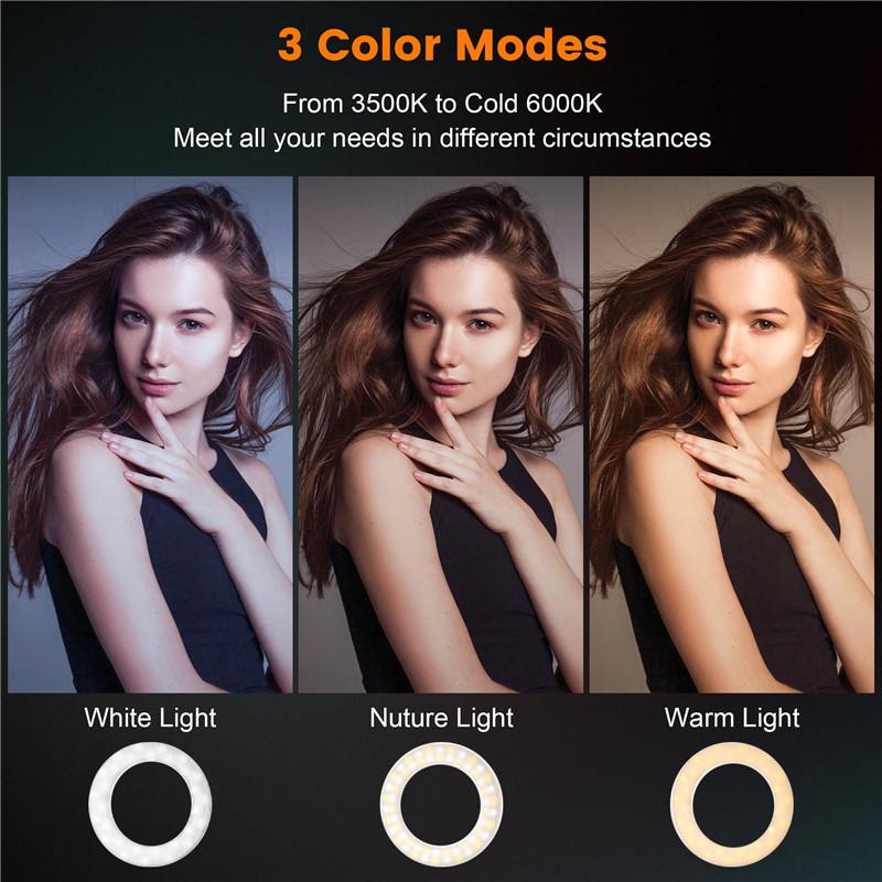 LED Selfie Light 80 LED 800Mah Rechargeable Phone Light Clip 3 Light Modes Ring Light for Phone iPad Camera Laptop Selfie