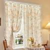 Vintage Lace Side Curtain Bedroom Floral Printed Window Curtains Living Room Lace Sheer Screen Partition Home Decoration