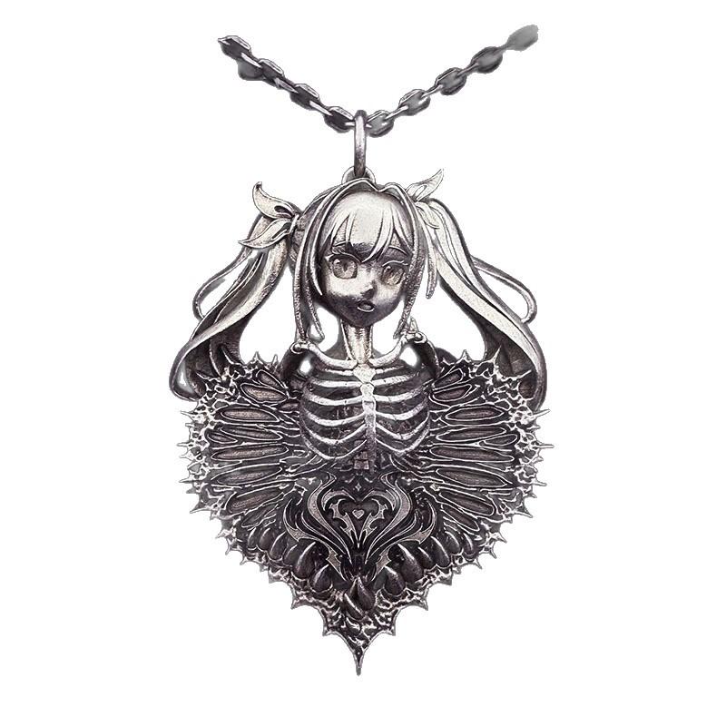 Angel of Pain 2D Peripheral Animation Pendant Fashion Creative Halloween Necklace