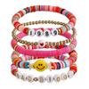 Europe and the United States hot-selling clay soft pottery letter bracelet, color red Taylor concert bracelet 1 piece set
