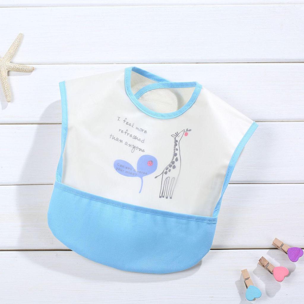 Waterproof Baby Drool Bib with Pocket - Wash-Free Design