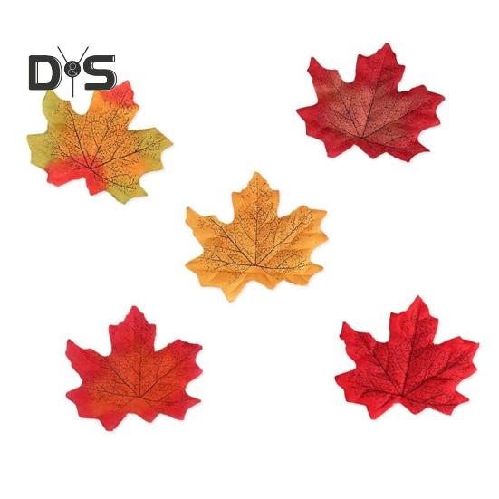 50 Uds. Hoja de arce Artificial de simulación de 8cm