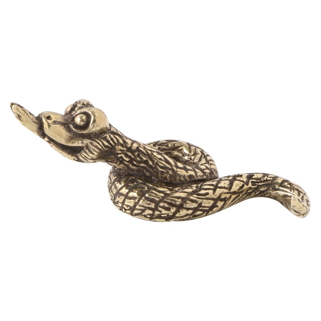 Artistic Brass Snake Ornament Representing Intelligence and Luck Interior Decorations for Study or Living Room Display