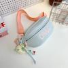 Sports Chest Bag Women's New Printing Small Fresh and Casual Joker Cycling Backpack Mobile Phone Canvas Slung Pockets.