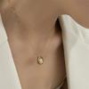 French Minimalist Titanium Steel U-Shaped Pearl Necklace Elegant Pendant Accessory For Commuting