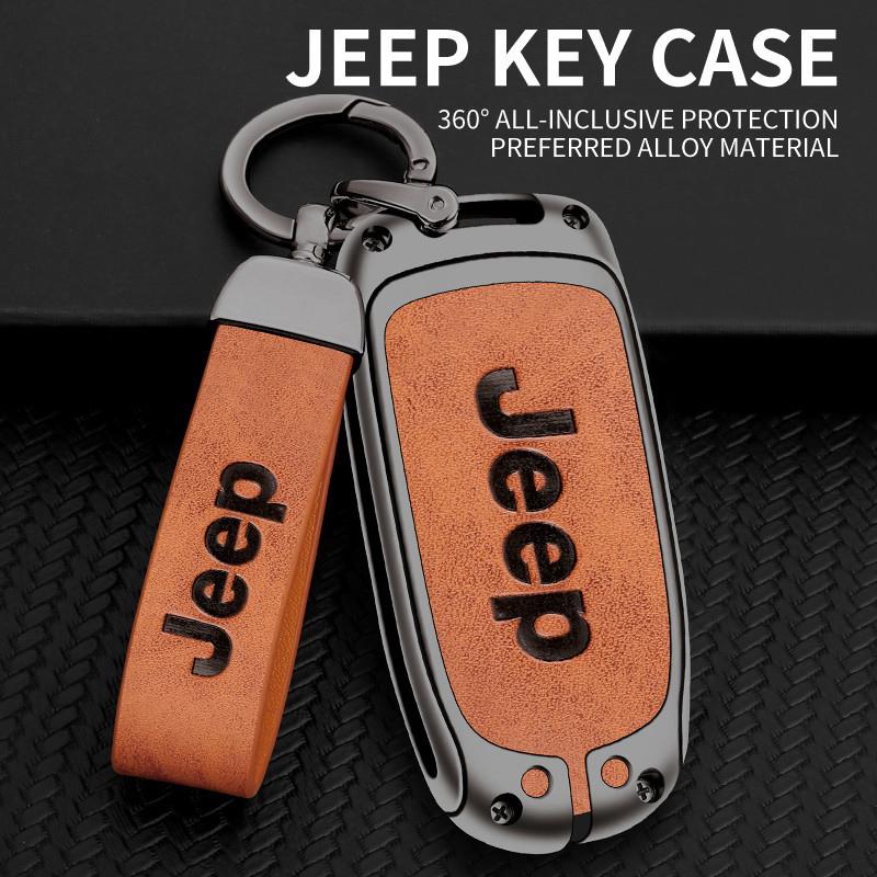 CNE1 Zinc Alloy Leather Car Key Cover Case Fob for Jeep Renegade Compass Cherokee Grand for Chrysler 300C Wrangler Car Accessories