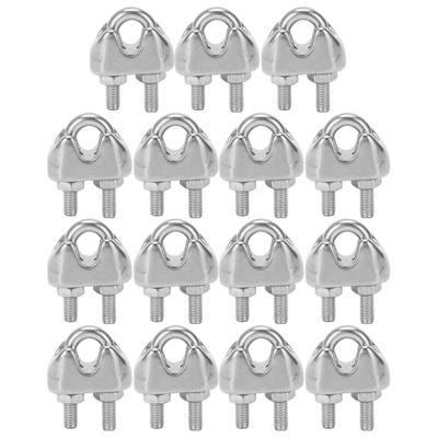 15 piezas 116 Pulgadas M2 Acero Inoxidable Cable de Acero Abrazadera Clip Perno U Fijador de Silla de Montar