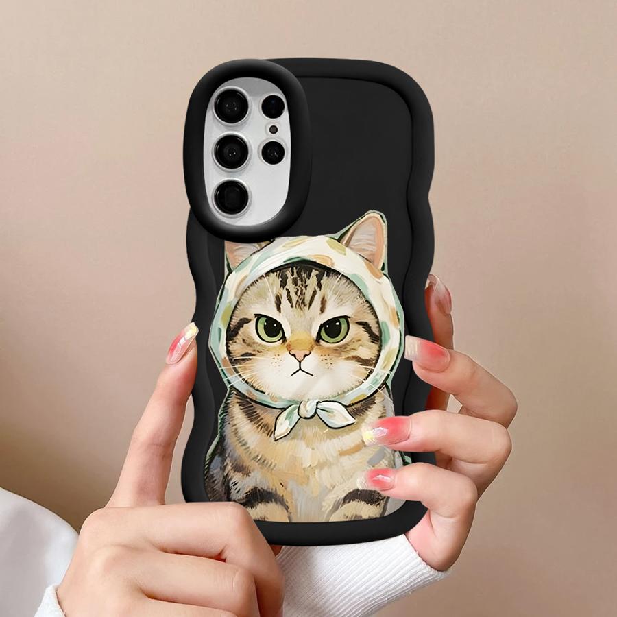 Soft Phone Cover Case for Samsung Galaxy S24 S21 S23 Plus A25 S22 Ultra S25 A26 S20 FE A36 A34 A35 A24 A54 A55 Cartoon Cat