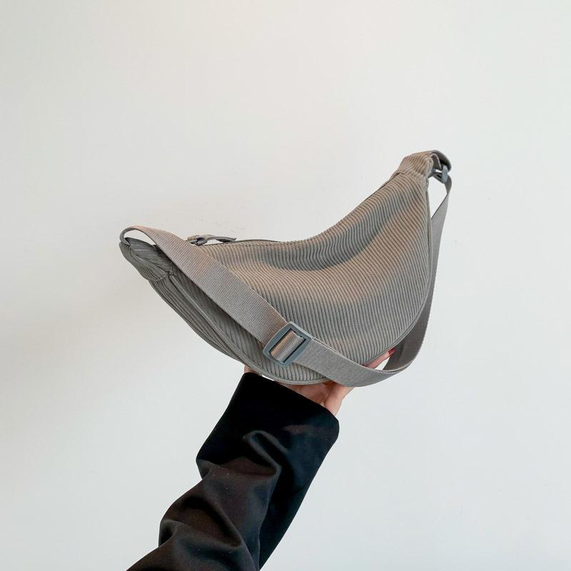 Corduroy Shoulder Bag for Women | Lightweight Solid Color Travel Purse | Casual Fashion Crossbody Tote | Simple Daily Handbag