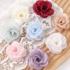 3/5Pcs 5cm White Camellia Rose Chiffon Fabric Flower for Home Room Wedding Invitation Artificial Flowers for Dress Decoration