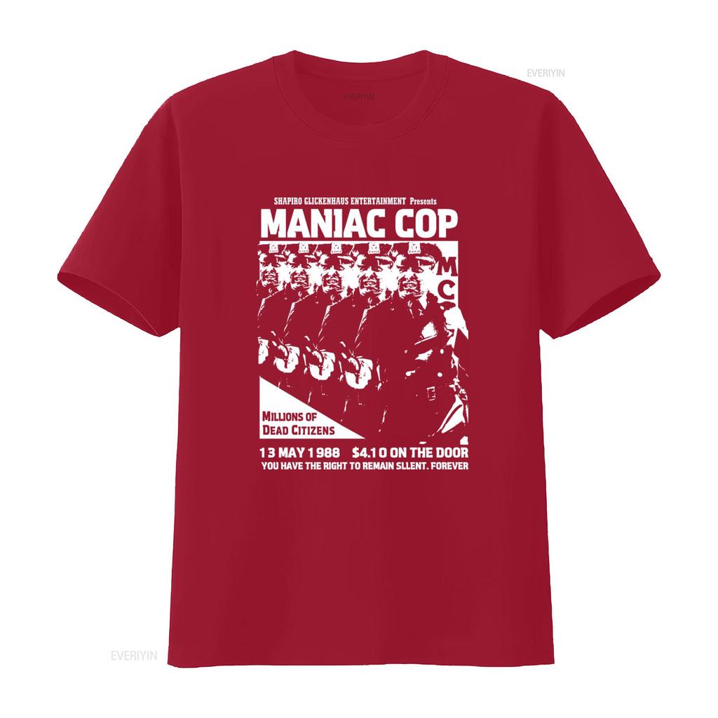 Unisexiac Cop Diy Punk Flyer T Shirt Retro Movie Promo Design Vintage Soft Homme Comfortable Fashion Versatile Stretched