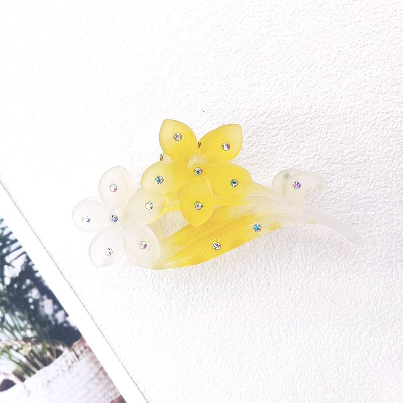 Elegant Rhinestone Orchid Hairpin: Minimalist Women's Updo Duckbill Clip