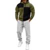 Men's Color Block Hooded Sweatshirt and Sweatpants Set Casual Athletic Track Suit