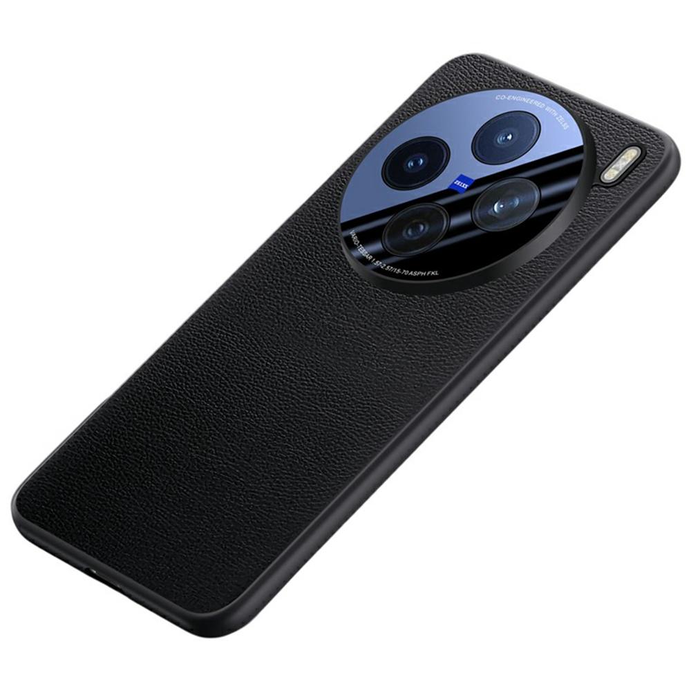 

For vivo X200s 5G Case Leather+Silicone Airbag Phone Cover with Lens All-Inclusive Protection White