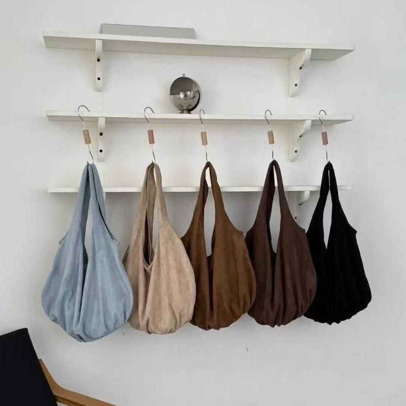 New Korean Version of Fashion Flannel Shoulder Bag, Simple Tote Bag, Literary and Lazy Leisure Bag, Simple and Versatile