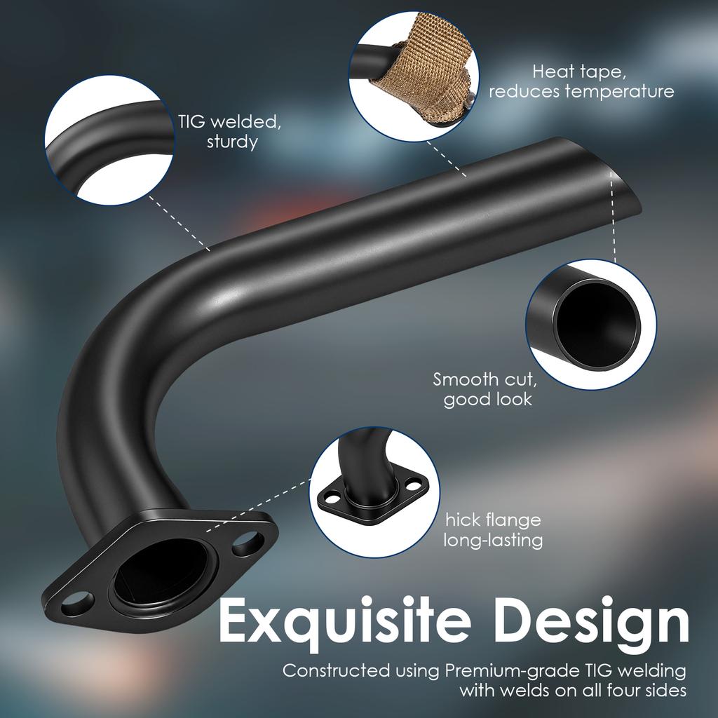 Mini Bike Exhaust Pipe Chrome 212cc 196cc Predator Heat Resistant TIG Welded for DuroMax 196cc 212cc GX160 GX200