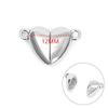 Stainless Steel Fine Polished Bright Surface Heart-shaped Magnet Clasps DIY Couple Bracelet Pendant with Connection Buckle