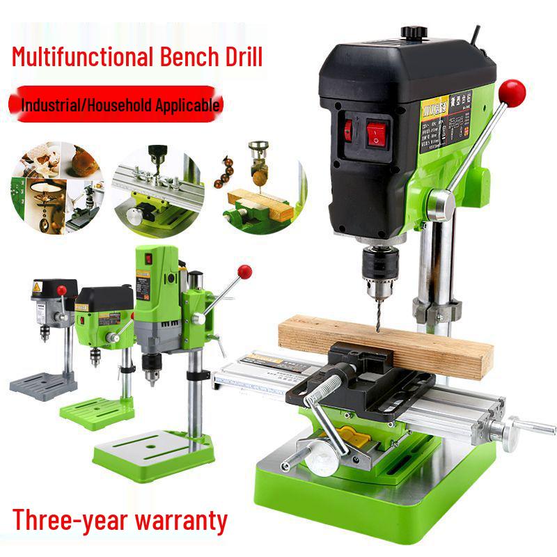 Compact High-Speed Precision Bench Drill with Variable Speed and Mobile Cross Slide Table