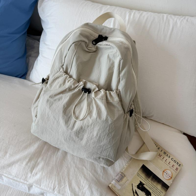 Fashion drawstring backpack New large-capacity commuter leisure backpack pleated student schoolbag