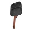 Egg Frying Pan 3 Section Stick Proof Flat Bottom Breakfast Cooking Pan with Heat Resistant Handle for Steak Omelette Black