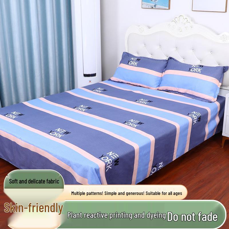 Cotton Dormitory Bedding Set: 3-Piece Quilt Cover and Single Sheet for Student Single Bed.