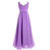 Girls Sleeveless Lace Chiffon Flower Wedding Bridesmaid Dress Junior Ball Gown Formal Party Pageant Maxi Dress