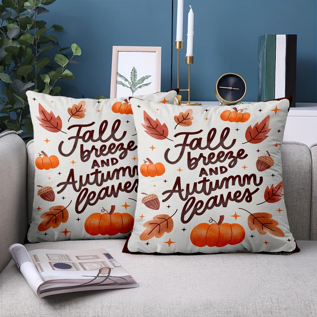 1 Pieces Fall Breeze And Autumn Leaves Patterned Throw Pillow Polyester Pillowcase Sofa Decorative Cushion Cov Headboard Pillow
