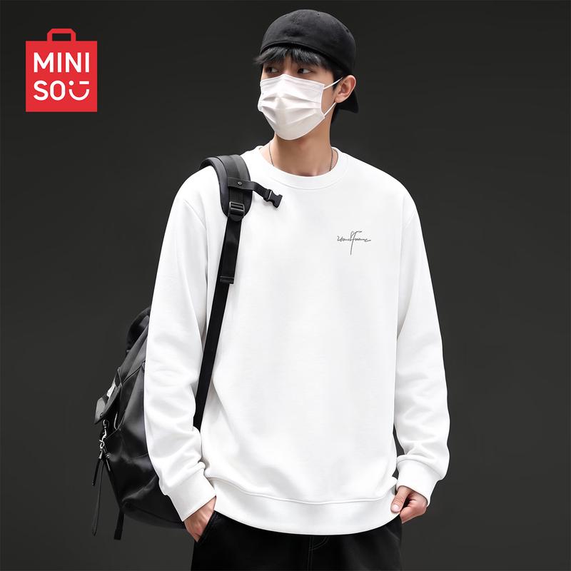 MINISO Minimalist Oversized Crewneck Pullover Sweatshirt