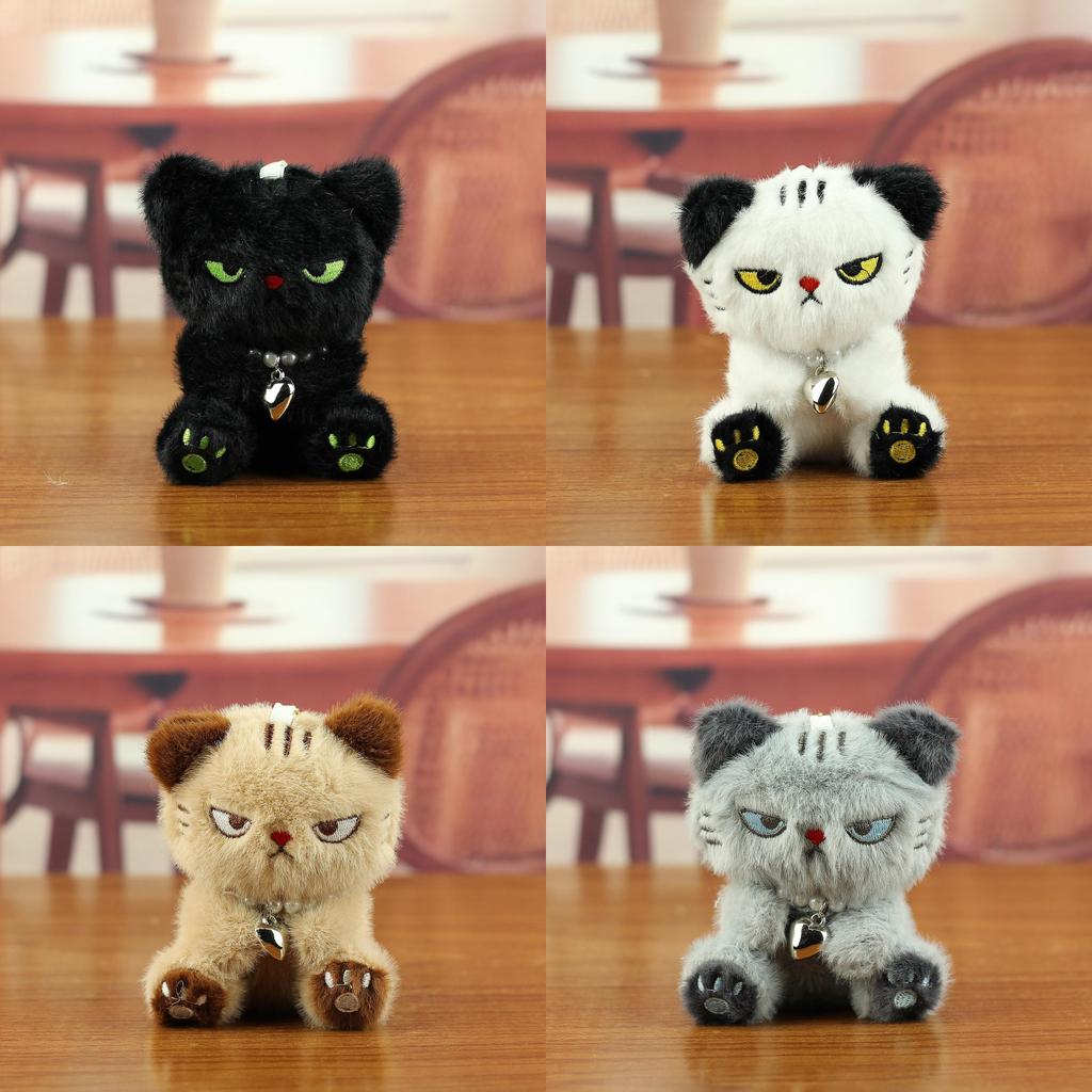 Cute Cat Plush Toy Keychain With Pp Cotton Filling For Bags And Keys