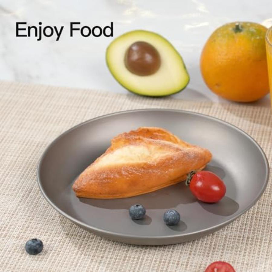 2 pcs Titanium Campg Plate Dishes, ch Ultralight Durable Titanium Dish Plate Cookware, Outdoor Stackable Servg Backpackg plates